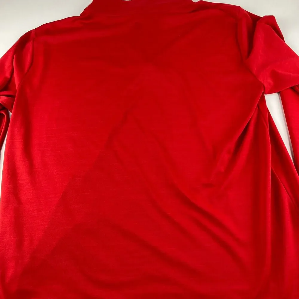 Nike Dri-FIT Quarter Zip Pullover Mens XL Red Black Swoosh Athletic Golf